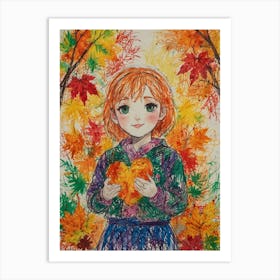 Autumn Girl Art Print