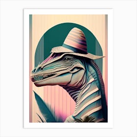 Dilophosaurus Pastel Dinosaur Art Print