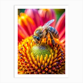 A Blooming Flower Bud Captured From The Perspecti Art Print