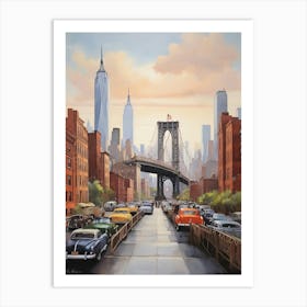 Manhanttan Bridge New York Brooklyn Travel Art Print 1 Art Print