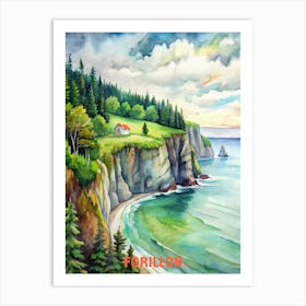 Forillon National Park Watercolor Painting Art Print