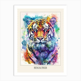 Bengal Tiger Colourful Watercolour 3 Poster Art Print