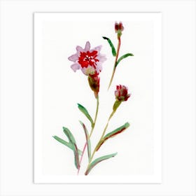 Sumi-e Sumi e painting japan japanese minimal minimalist floral flower ink watercolor hand painted 3 Art Print