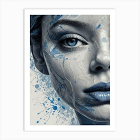 Blue Face Art Print