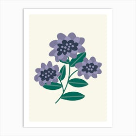 Purple Flowers Bouquet Art Art Print