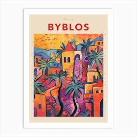 Byblos Lebanon 4 Fauvist Travel Poster Art Print