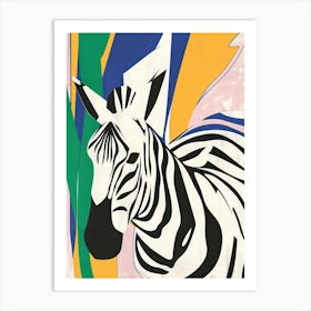 Zebra 4 Cut Out Collage Art Print