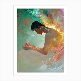 Man In The Water 4 Art Print