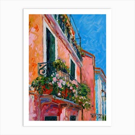 Balcony Painting In Salerno 4 Art Print