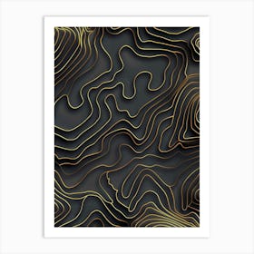 Black And Gold 3d Background 2 Art Print