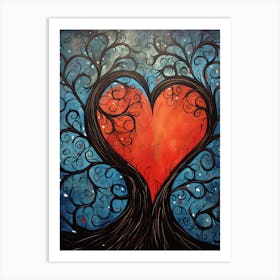 Swirl Tree Heart Art Print