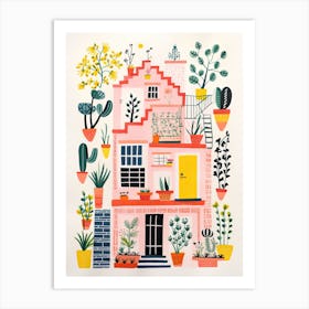 A House In Lisbon, Abstract Risograph Style 2 Art Print