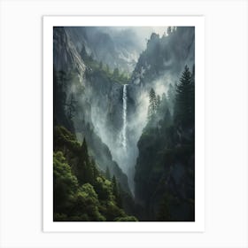 Waterfall Forest (13) Art Print