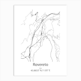 Rovereto,Italy Minimalist Map Art Print