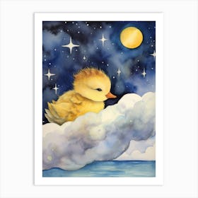 Baby Duckling 1 Sleeping In The Clouds Art Print