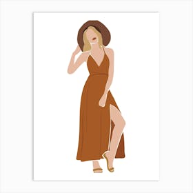 Woman In A Dress Art Print