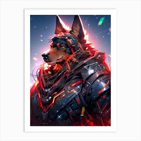 Futuristic Wolf 2 Art Print