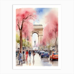 Champs-Elysées Avenue. Paris. The atmosphere and manifestations of spring. 23 Art Print