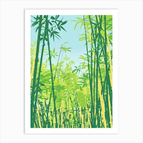 Arashiyama Bamboo Grove Kyoto 2 Colourful Illustration Art Print