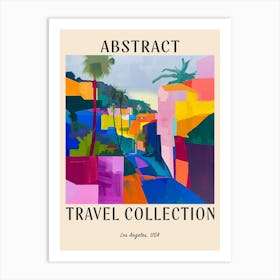 Abstract Travel Collection Poster Los Angeles Usa 4 Art Print