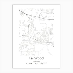 Fairwood,United States Minimalist Map Art Print