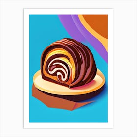 Chocolate Babka Bakery Product Matisse Inspired Pop Art Art Print