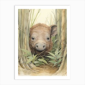 Storybook Animal Watercolour Buffalo 1 Art Print