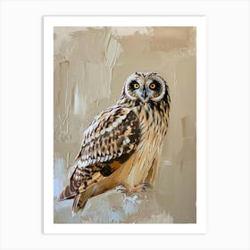 Short Eared Owl Painting 2 Art Print