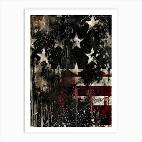 American Flag: USA Patriotic Punk Aesthetic Wall Art Art Print