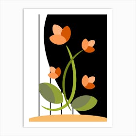 flower and green plants Art Print