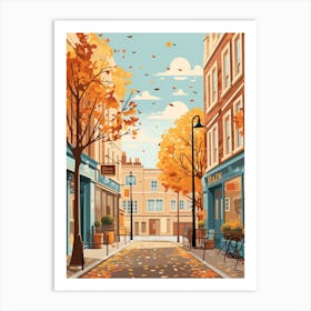 Dublin In Autumn Fall Travel Art 1 Art Print