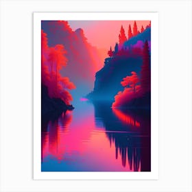 The Plitvice Lakes Dreamy Sunset 3 Art Print