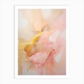 Pink And Yellow, Abstract Raw Painting 0 Art Print