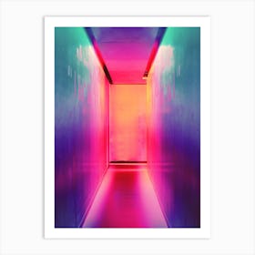 Neon Hallway - Neon Stock Videos & Royalty-Free Footage Art Print