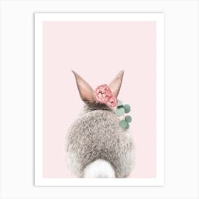 Flower Crown Bunny Tail Pink Art Print