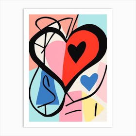 Abstract Heart Line Illustration 3 Art Print
