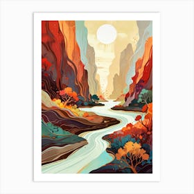 River In The Canyon Art Print