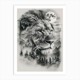 Lion In The Forest 13 Art Print