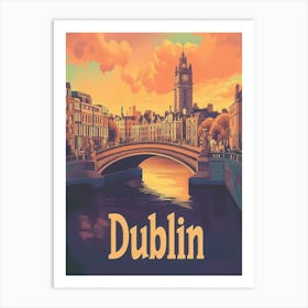 Aihrgdesign A Vintage Travel Poster Of Dublin Art Print