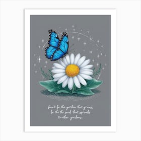 Butterfly And Daisy Art Print