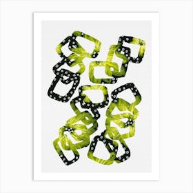 Rectangle Chain Polka Dot Bright 1 Art Print