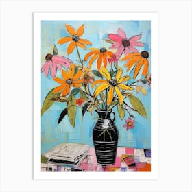 Flower Painting Fauvist Style Black Eyed Susan 1 Art Print