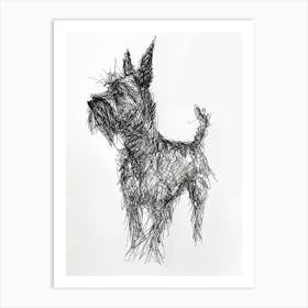  Belgian Laekenois Dog Line Sketch 2 Art Print