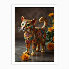 Day Of The Dead Cat 2 Art Print