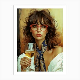 Afternoon Break With A Glass Of Wine 1 Art Print