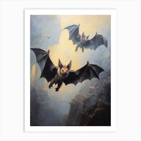 Bat Flying Illustration 6 Art Print