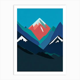 Jackson Hole, Usa Modern Illustration Skiing Poster Art Print
