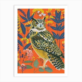 Spring Birds Great Horned Owl 3 Art Print