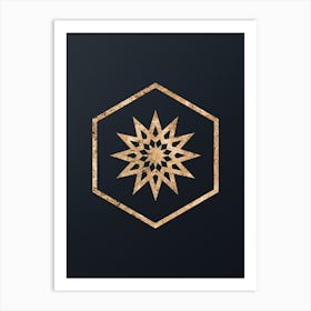 Abstract Geometric Gold Glyph on Dark Teal n.0418 Art Print