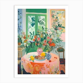 Table With Flowers Art Print